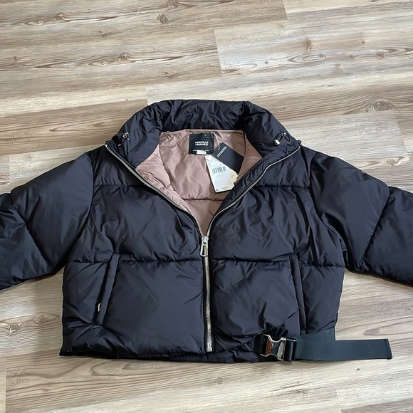 Pernille X Mango Anorak Puffer Cropped Jacket Black Women M NWT Water Repellent - Picture 5 of 15